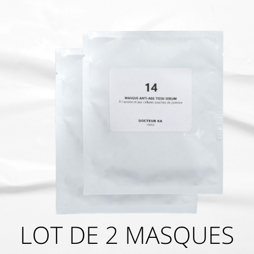 LOT DE 2 MASQUES 14 - Anti-Âge Tissu-sérum à l'Avoine - Docteur Ka